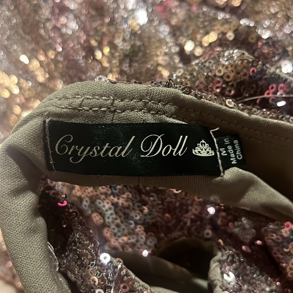 Rose Gold Sequin Dress Size Medium - Picture 2 of 4